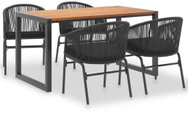 5-piece garden dining set solid acacia wood and PVC rattan 3054411 3054411 - Garden Furniture