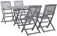 5-piece garden dining set solid acacia wood gray 278921 278921 - Garden Furniture