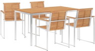 5-piece Garden Dining Set Solid Teak and Stainless-steel 3053384 3053384 - Garden Furniture