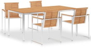 5-Piece Garden Dining Set Solid Teak and Stainless Steel 3053386 3053386 - Garden Furniture