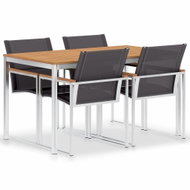 5-piece garden dining set solid teak and stainless steel 3053394 3053394 - Garden Furniture