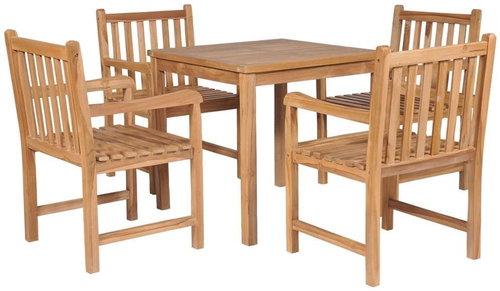 5-piece garden dining set solid teak wood 44999 44999 - Garden Furniture - Main image