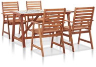 5-piece garden dining set mosaic tile and massive acacia 278928 278928 - Garden Furniture