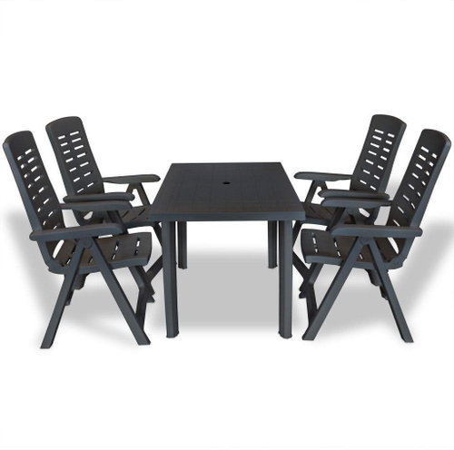 5-piece garden dining set plastic anthracite 274815 274815 - Garden Furniture - Main image