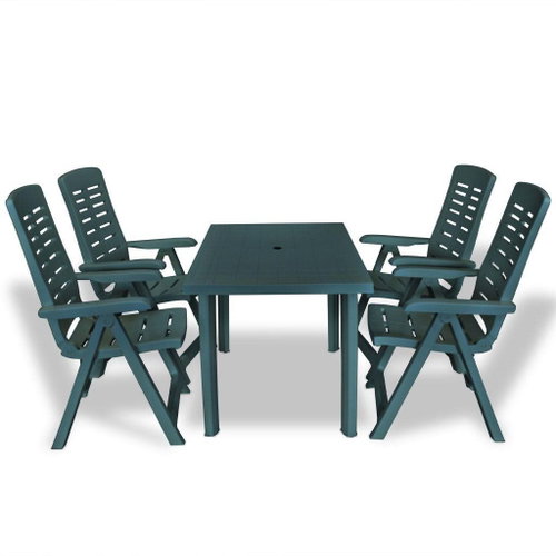 5-piece garden dining set plastic green 274807 274807 - Garden Furniture - Main image