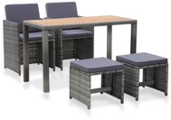 5-piece garden dining set polyrattan and acacia anthracite 46368 46368 - Garden Furniture