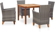 5-piece garden dining set polyratan and solid acacia gray 46000 46000 - Garden Furniture