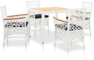 5-piece garden dining set white polyrattan 45998 45998 - Garden Furniture