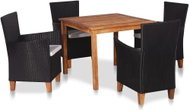 5-piece garden dining set polyratt black-brown 49115 49115 - Garden Furniture