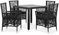 5-piece garden dining set polyratt black 44088 44088 - Garden Furniture