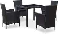 5-piece garden dining set polyratt black 45978 45978 - Garden Furniture