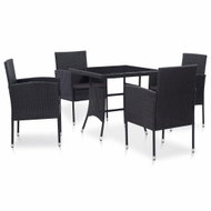 5-piece garden dining set polyratt black 46402 46402 - Garden Furniture