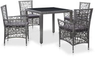 5-piece garden dining set polyratan gray 45994 45994 - Garden Furniture