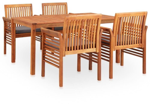 5-piece garden dining set with cushions solid acacia wood 278903 278903 - Garden Furniture - Main image