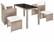 5-piece garden dining set with cushions polyrattan beige 42555 42555 - Garden Furniture