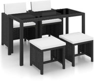 5-piece garden dining set with black polyrattan cushions 42521 42521 - Garden Furniture