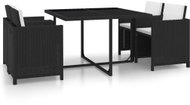 5-piece garden dining set with black polyrattan cushions 43898 43898 - Garden Furniture