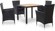 5-piece garden dining set with black polyrattan pillows 46025 46025 - Garden Furniture