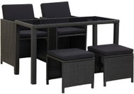 5-piece garden dining set with black polyrattan cushions 46531 46531 - Garden Furniture