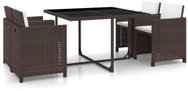 5-piece garden dining set with brown polyrattan cushions 43899 43899 - Garden Furniture