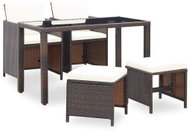 5-piece garden dining set with brown polyrattan cushions 46602 46602 - Garden Furniture