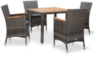 5-piece garden dining set with gray polyrattan pillows 46085 46085 - Garden Furniture