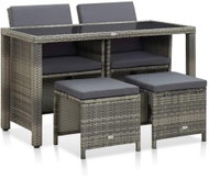 5-piece garden dining set with gray polyrattan cushions 46535 46535 - Garden Furniture