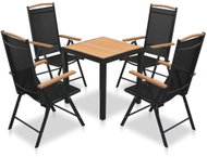 5-piece garden dining set with folding chairs aluminum black 42772 42772 - Garden Furniture