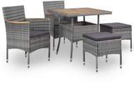 5-piece garden dining set gray polyrattan and acacia wood 46170 46170 - Garden Furniture