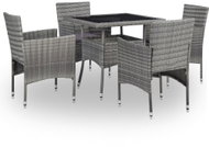 5-piece garden dining set gray polyrattan and glass 46174 46174 - Garden Furniture