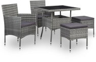 5-piece garden dining set gray polyrattan and glass 46176 46176 - Garden Furniture