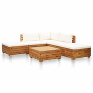 6-piece garden sofa and cushions acacia cream white 46679 46679 - Garden Furniture