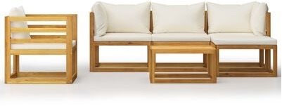 6-piece garden sofa cream cushion solid acacia 3057631 3057631 - Garden Furniture - Main image
