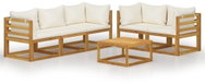 6-piece garden sofa cream cushion solid acacia 3057641 3057641 - Garden Furniture