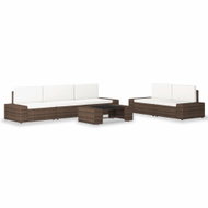 6-piece garden sofa polyratt brown 3054588 3054588 - Garden Furniture