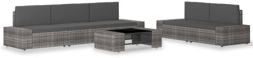 6-piece garden sofa polyrattan gray 3054600 3054600 - Garden Furniture - Main image