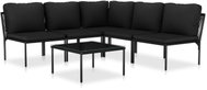 6-piece garden sofa with cushions black PVC 48588 48588 - Garden Furniture