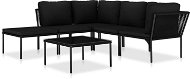 6-piece garden sofa with cushions black PVC 48589 48589 - Garden Furniture