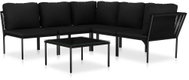 6-piece garden sofa with cushions black PVC 48591 48591 - Garden Furniture