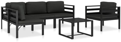 6-piece garden sofa with cushions aluminum anthracite 49233 49233 - Garden Furniture - Main image