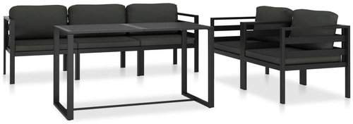6-piece garden sofa with cushions aluminum anthracite 49235 49235 - Garden Furniture - Main image