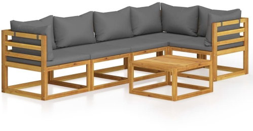 6-piece garden sofa with solid acacia cushions 3057625 3057625 - Garden Furniture - Main image