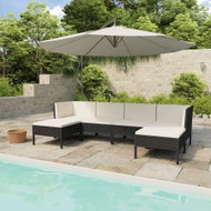 6-piece garden sofa with cushions polyratan black 3056962 3056962 - Garden Furniture