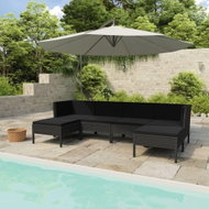 6-piece garden sofa with cushions polyratan black 3056963 3056963 - Garden Furniture
