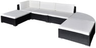 6-piece garden sofa with cushions polyratt black 41273 41273 - Garden Furniture