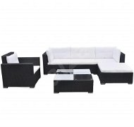 6-piece garden sofa with cushions polyratan black 41874 41874 - Garden Furniture
