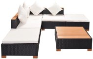 6-piece garden sofa with cushions polyratt black 42755 42755 - Garden Furniture