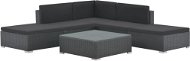 6-piece garden sofa with cushions polyratan black 44595 44595 - Garden Furniture