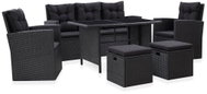 6-piece garden sofa with cushions polyratt black 46094 46094 - Garden Furniture