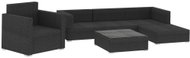 6-piece garden sofa with cushions polyratt black 46754 46754 - Garden Furniture